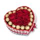 Kinder chocolate heart box, ferro and rose